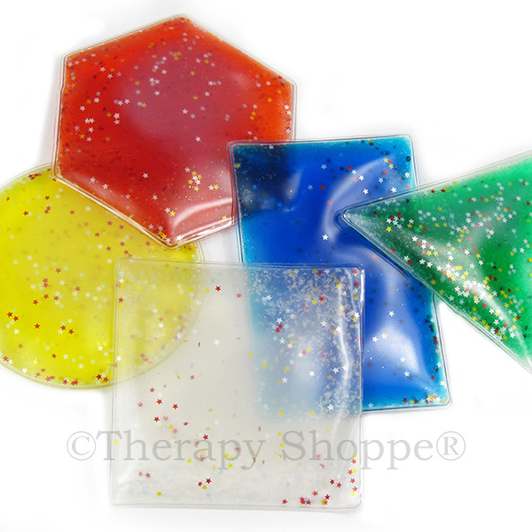 Glittery Gel Shapes, Anxiety and Stress Reducers, Glittery Gel Shapes  from Therapy Shoppe Glitter Gel Shapes, Sensory Focus Fidget Toys-Tools