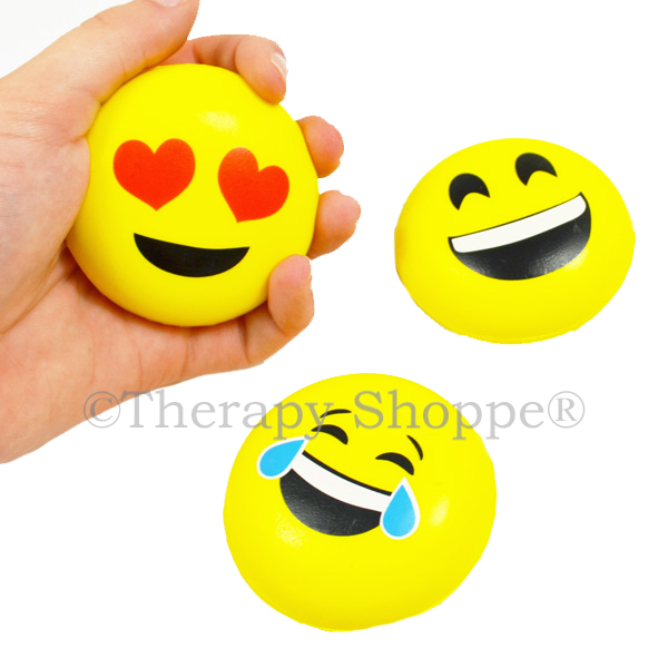 Funny Faces Emoji Fidget Balls | Discontinued Products | Funny Faces Emoji  Fidget Balls from Therapy Shoppe Emoji Fidget Ball | Sensory Toys-Tools |  Calming-Silent Classroom Fidget | Squeeze Toys