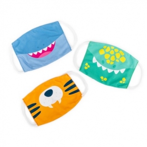 Super Sale Kids Dino, Tiger, Shark Animal Face Masks 3-pk Set