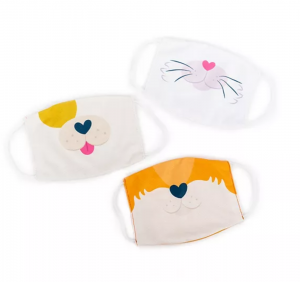 Super Sale Kids Cat, Dog, Bunny Animal Face Masks 3-pk Set