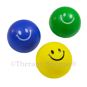 30 SMILE SMILEY FACE STRESS RELIEF BALLS 2" FOAM HAND THERAPY SQUEEZE TOY BALL 