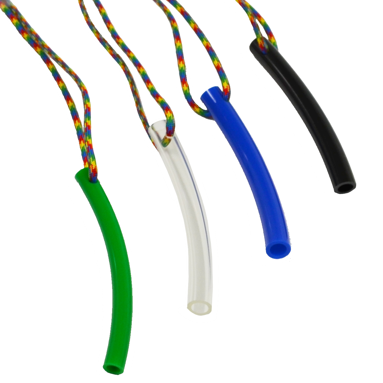 colorful chew tube necklace rainbow rope