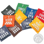 tossing bean bag with numbers