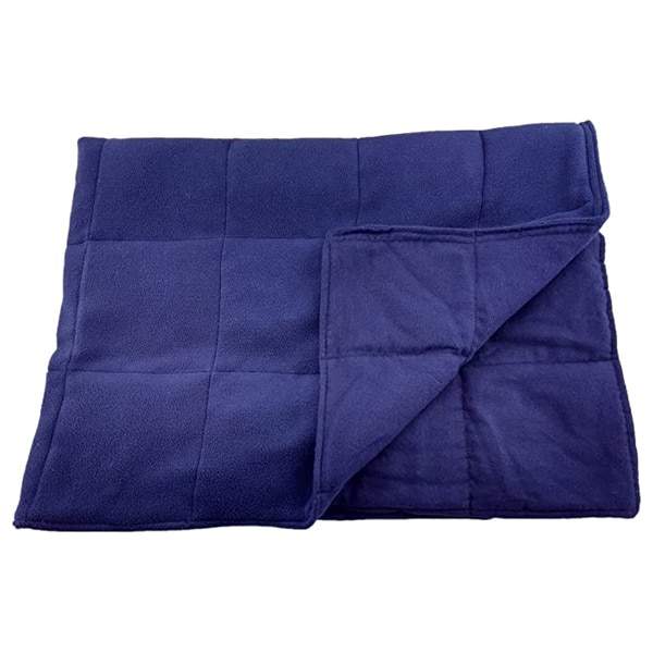 dark blue quilted weighted blanket