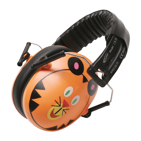 animal junior earmuffs with a tiger face on them