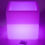 sensory cube table lit up purple