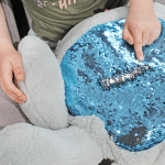 sequin panel on the tickley tactile turtle