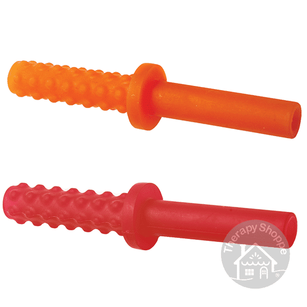 2 chew sticks with a smooth end and a bumpy end