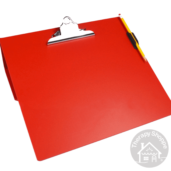 red writing slant board