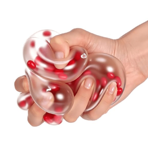 heart filled squeeze balls