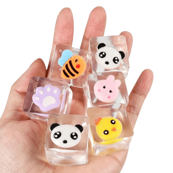 miniature squishy animal ice cubes