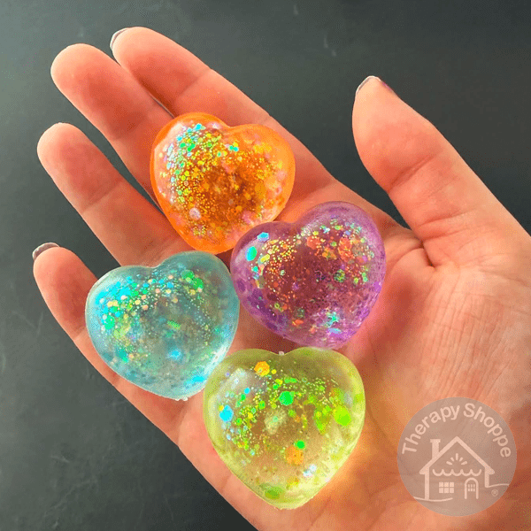 glitter heart sugar squish