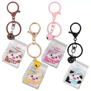 Animal Milk Carton Liquid Keychains