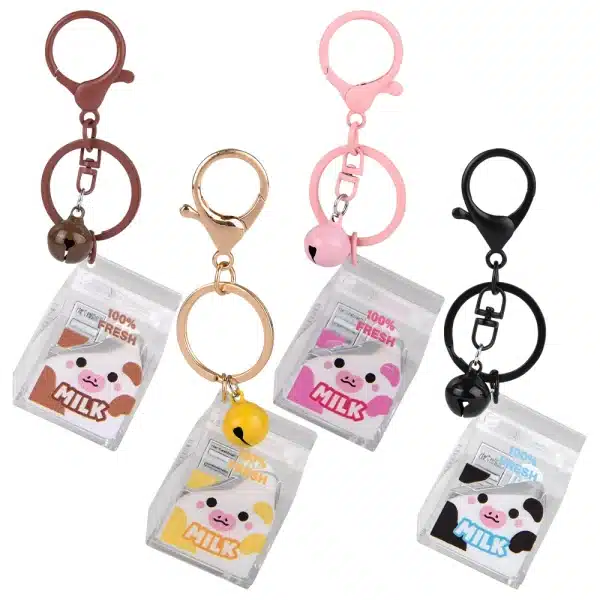 Animal Milk Carton Liquid Keychains