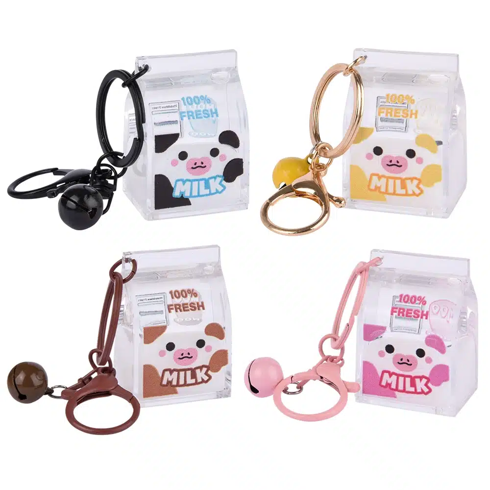 Animal Milk Carton Liquid Keychains - Therapy Shoppe