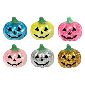 Mini Glittery Halloween Pumpkin Squishies