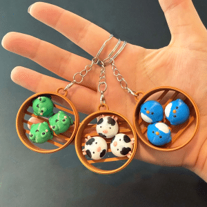 3D Printed Mini Dumpling Animal Keychain