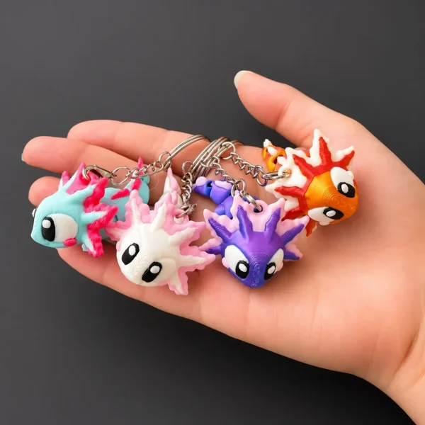 3D Printed Axolotl Fidget Keychain
