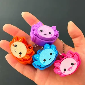 Axolotl Fidget Clicker Keychain