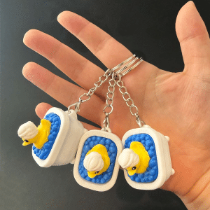 Bubble Bath Ducky Fidget Clicker Keychain
