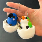 bird egg keychain clicker