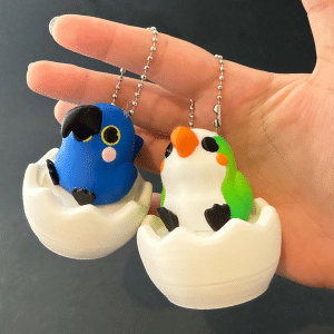 bird egg keychain clicker