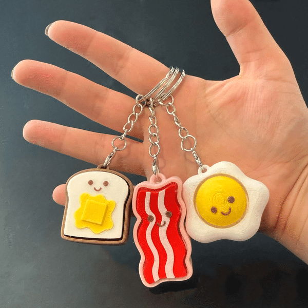 Breakfast Food Fidget Clicker Keychain