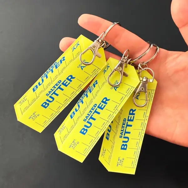 butter stick acrylic keychain