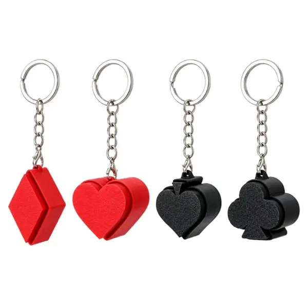 Playing Card Suits Fidget Clicker Keychain
