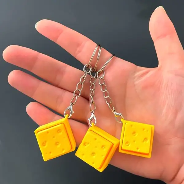 cheese fidget clicker keychain