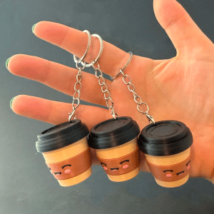Coffee Cup Fidget Clicker Keychain