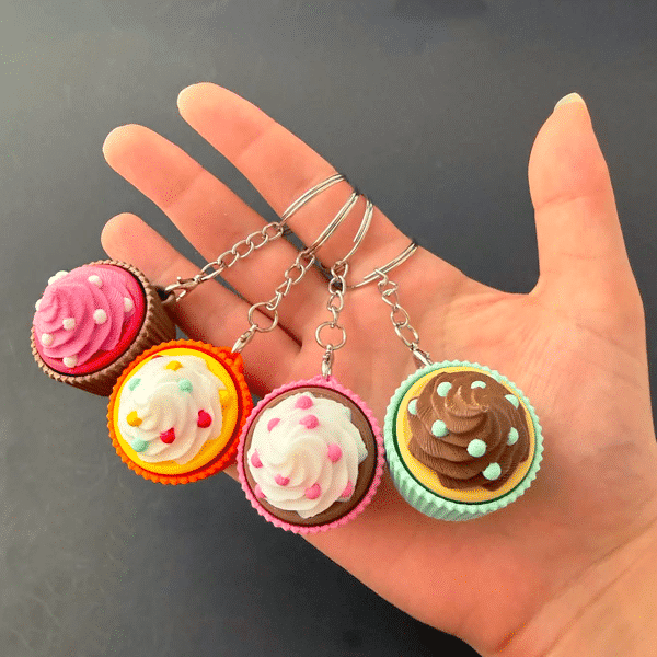 Cupcake Fidget Clicker Keychain