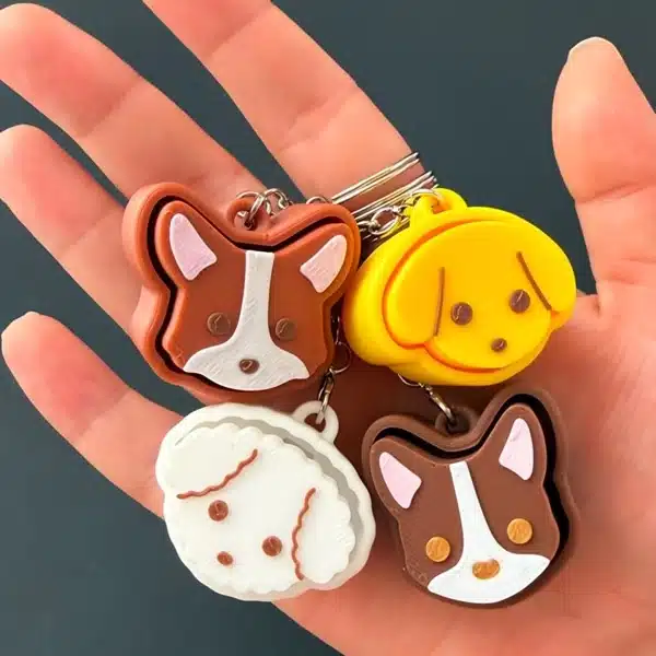 dog fidget clicker keychain