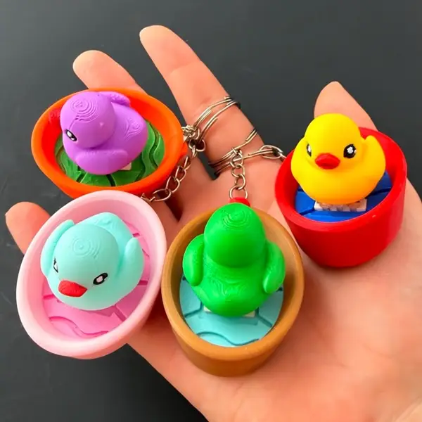 duck fidget clicker keychain