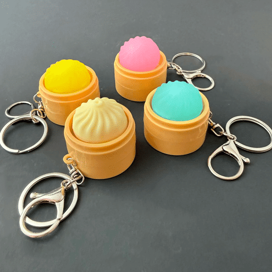 Dumpling Fidget Clicker Keychain