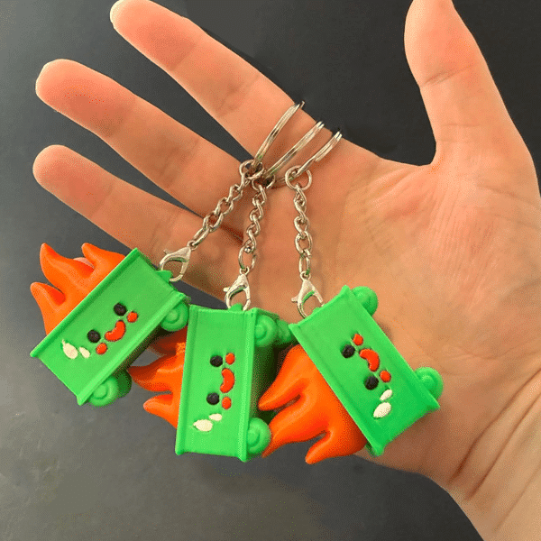 Dumpster Fire Fidget Clicker Keychain