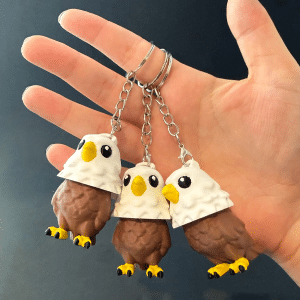 Bald Eagle Fidget Clicker Keychain