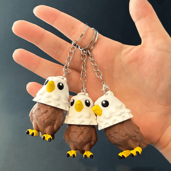 Bald Eagle Fidget Clicker Keychain