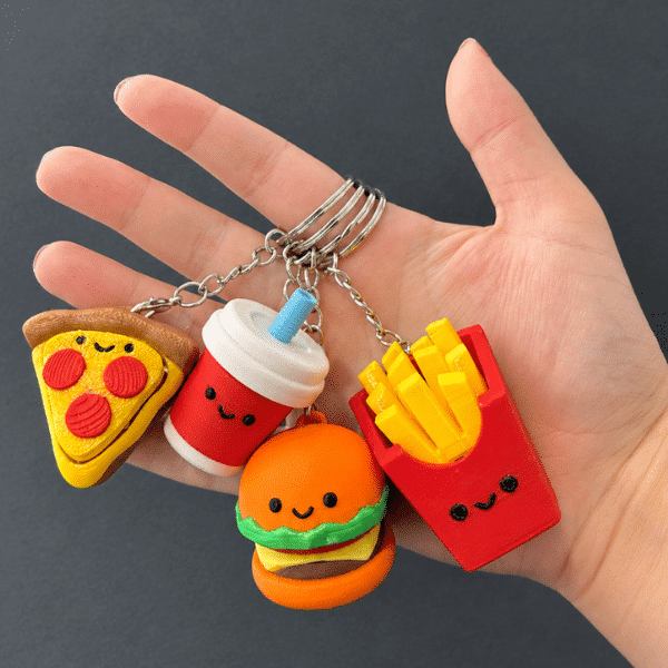 Fast Food Fidget Clicker Keychain