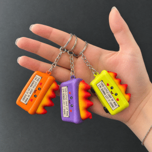 Slow Rise Dumpster Fire Fidget Keychain