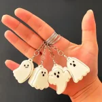 Glow in the Dark Ghost Fidget Clicker Keychain