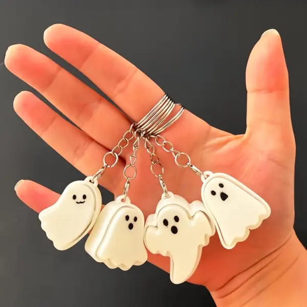 Glow in the Dark Ghost Fidget Clicker Keychain