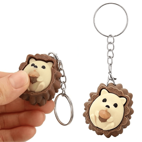 Hedgehog Fidget Clicker Keychain
