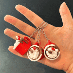 Hot Cocoa Mug Fidget Clicker Keychain