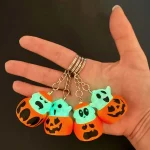 glowing ghost pumpkin clicker keychain