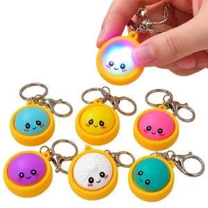 Light Up Dumpling Fidget Clicker Keychain
