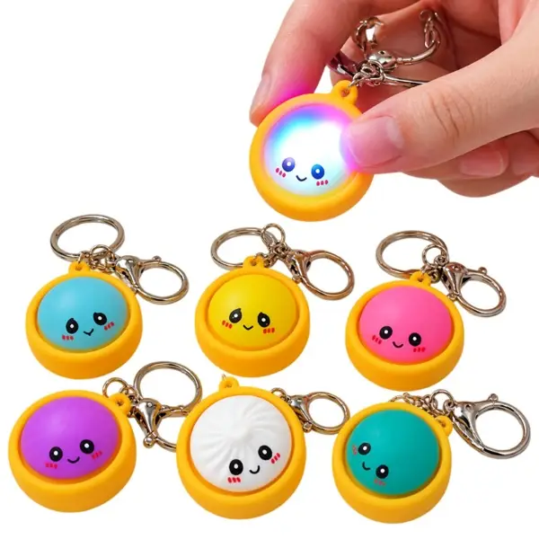 Light Up Dumpling Fidget Clicker Keychain