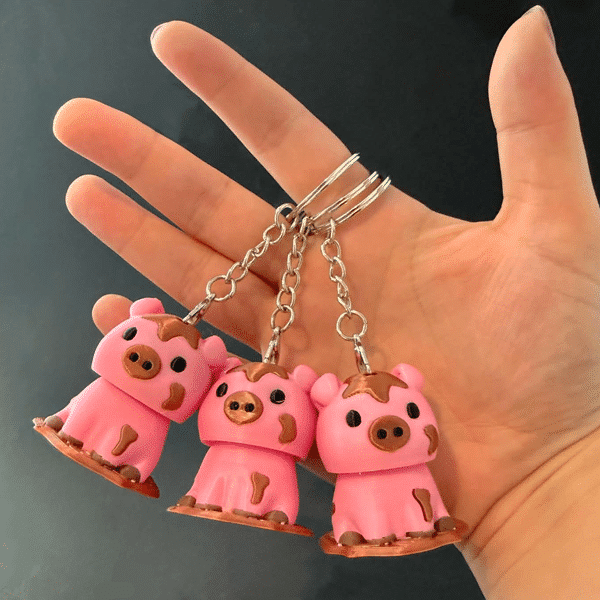 Muddy Pig Fidget Clicker Keychain