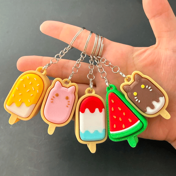 Popsicle Fidget Clicker Keychain
