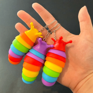 Mini Articulated Slug Fidget Keychains